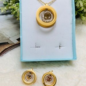 Fashion Set of Gold Plated Necklace & Earrings